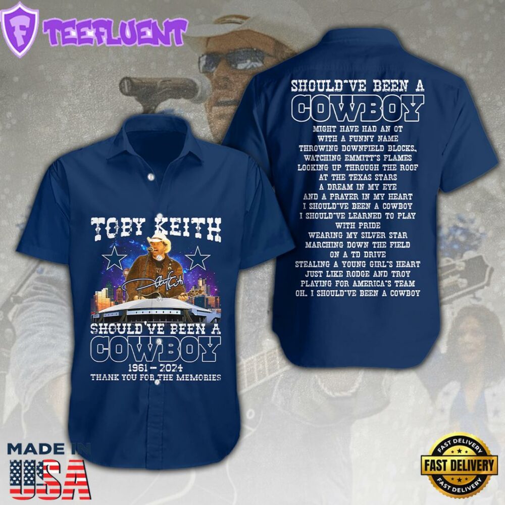 Toby Keith x Dallas Cowboys Short Sleeve Dress Shirt For Man And Women