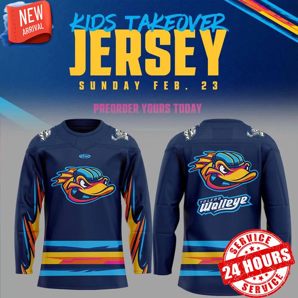 Toledo Walleye Kids Takeover Day Limited Edition Hockey Jersey