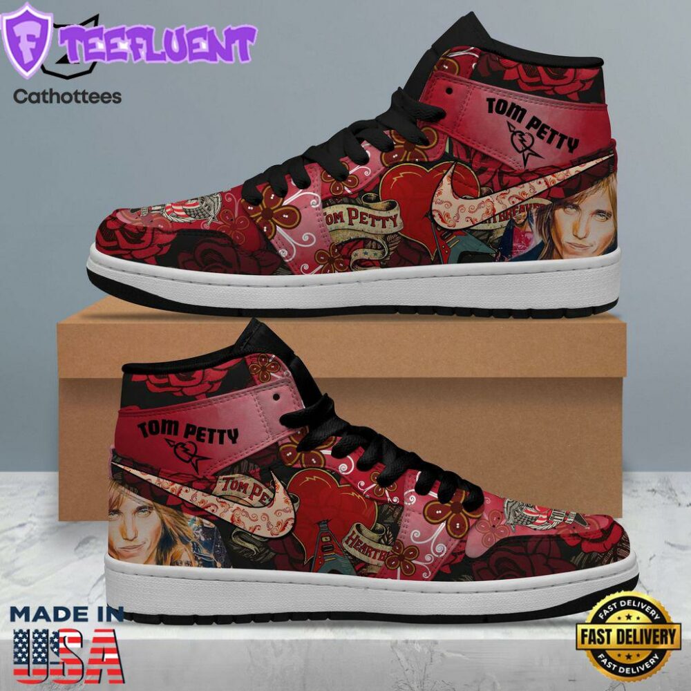 Tom Petty Nike Logo Red Design Air Jordan 1 High Top
