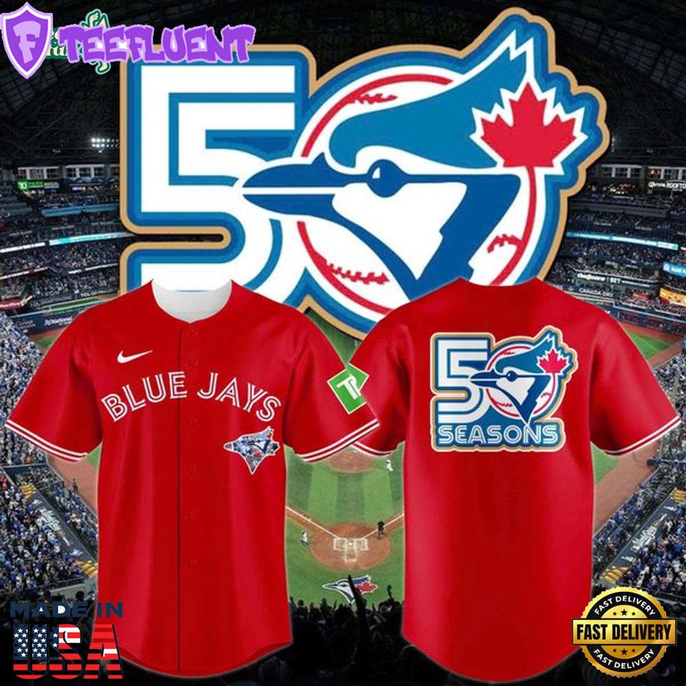 Toronto Blue Jays New Logo for 2026 to celebrate their 50th seaso Baseball Jersey-Red