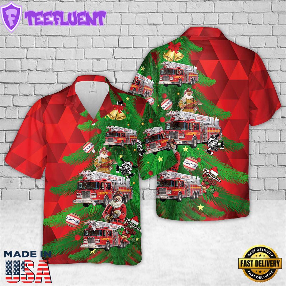 TORONTO FIRE SERVICES (TFS), ONTARIO Aerial 312 Christmas Hawaiian Shirt 1