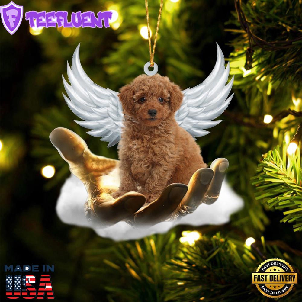 Toy Poodle On The Hands Of Jesus Ornament, Gift For Christmas