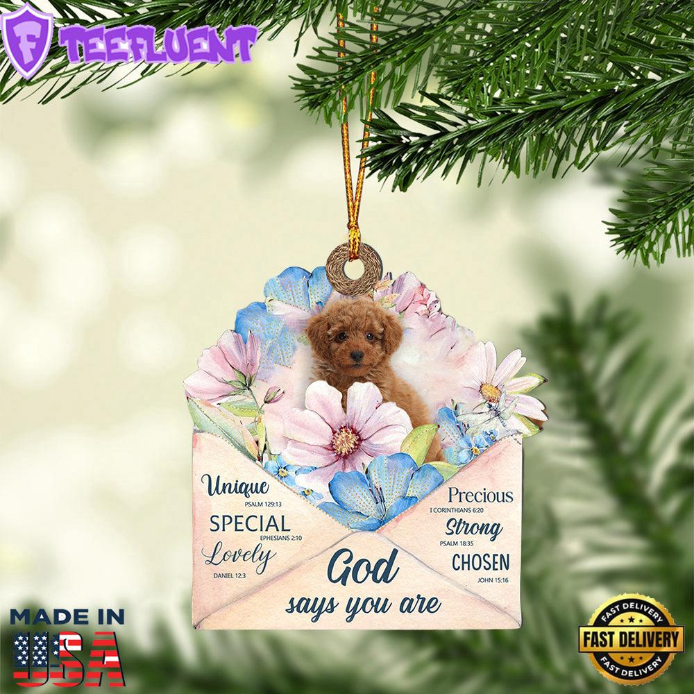 Toy-Poodle God Says You Ornament, Gift For Christmas