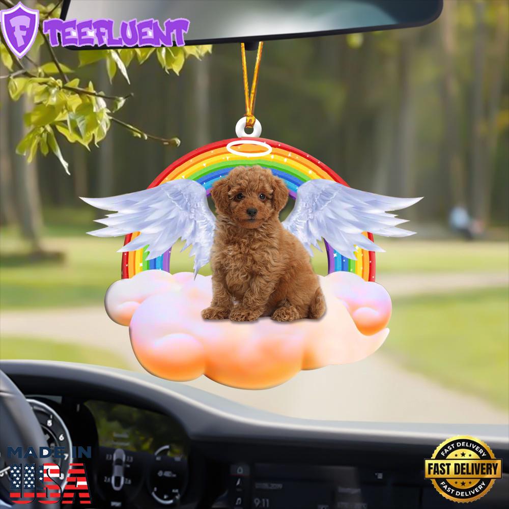 Toy-Poodle With Angel Wings Memorial Ornament, Gift For Christmas