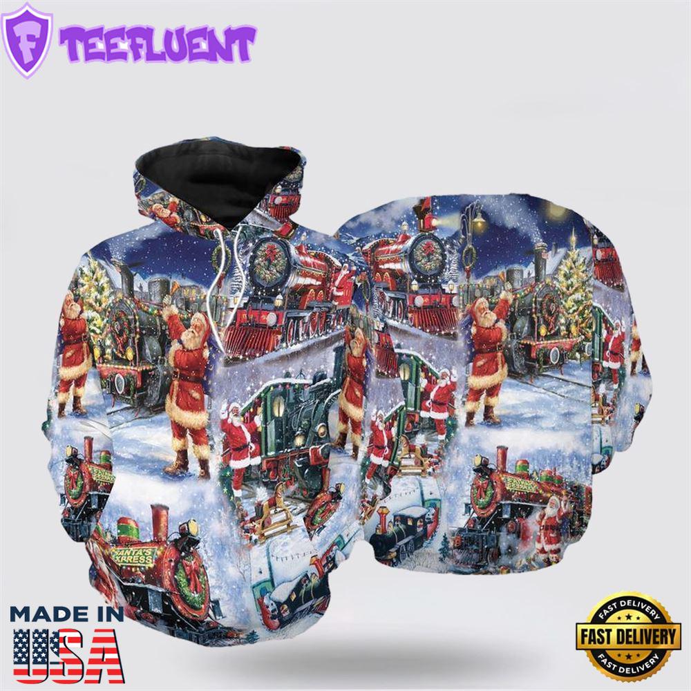 Train To Christmas All Over Print 3D Hoodie