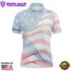 Transparent American Flag Mens Golf Polo Shirts Custom Patriotic