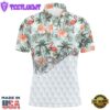 Tropical Palm Trees Flamingo Hibiscus Pattern Custom Mens Golf Polo Shirts Team