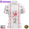Tropical Santa Watercolor Flamingos Mens Golf Polo Shirt Christmas