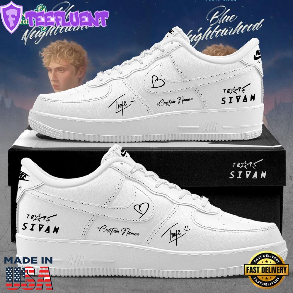 Troye Sivan Blue Neighbourhood Ten Years On 2026 Signature Custom Name White Shoes AF1