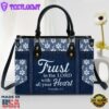 Trust In The Lord With All Your Heart Leather Bag With Handle Christ Gifts Leather Bags