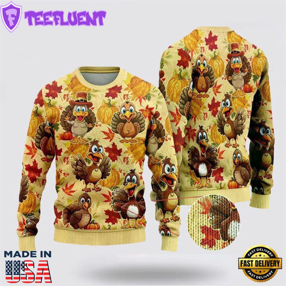 Turkey Maple Ugly Christmas Sweater