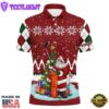 Ugly Christmas Red Argyle Pattern Custom Mens Golf Polo Shirt Santa Golfer Christmas Gift