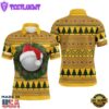 Ugly Christmas Sweater Men'S Golf Sports Polo Custom Name Long Sleeves Shirt, Xmas Gift For Golfer