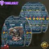 Unifinz Veteran Sweater Us Submarine Veteran Eagle Christmas Pattern Blue Ugly Sweater