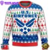 Unifinz Veteran Ugly Sweater Veteran Us Air Force Symbol Christmas Pattern Sweater