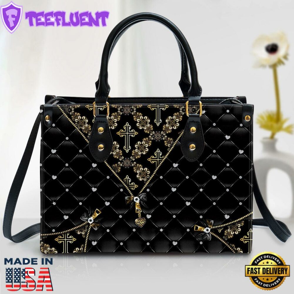 Unique Cross Leather Handbag Christ Gifts Leather Bags