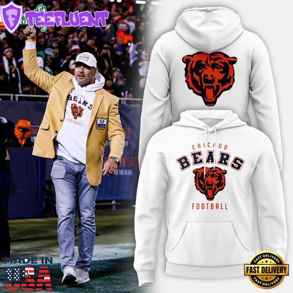 Unisex Chicago Bears Starter White Logo Pullover Hoodie-White (Updated Version)