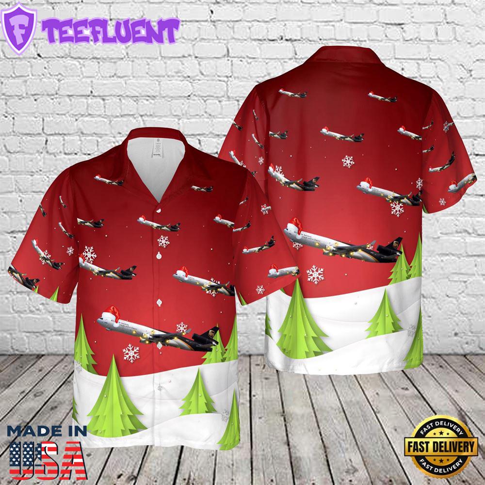 UPS McDonnell Douglas MD-11(F) Christmas Hawaiian Shirt