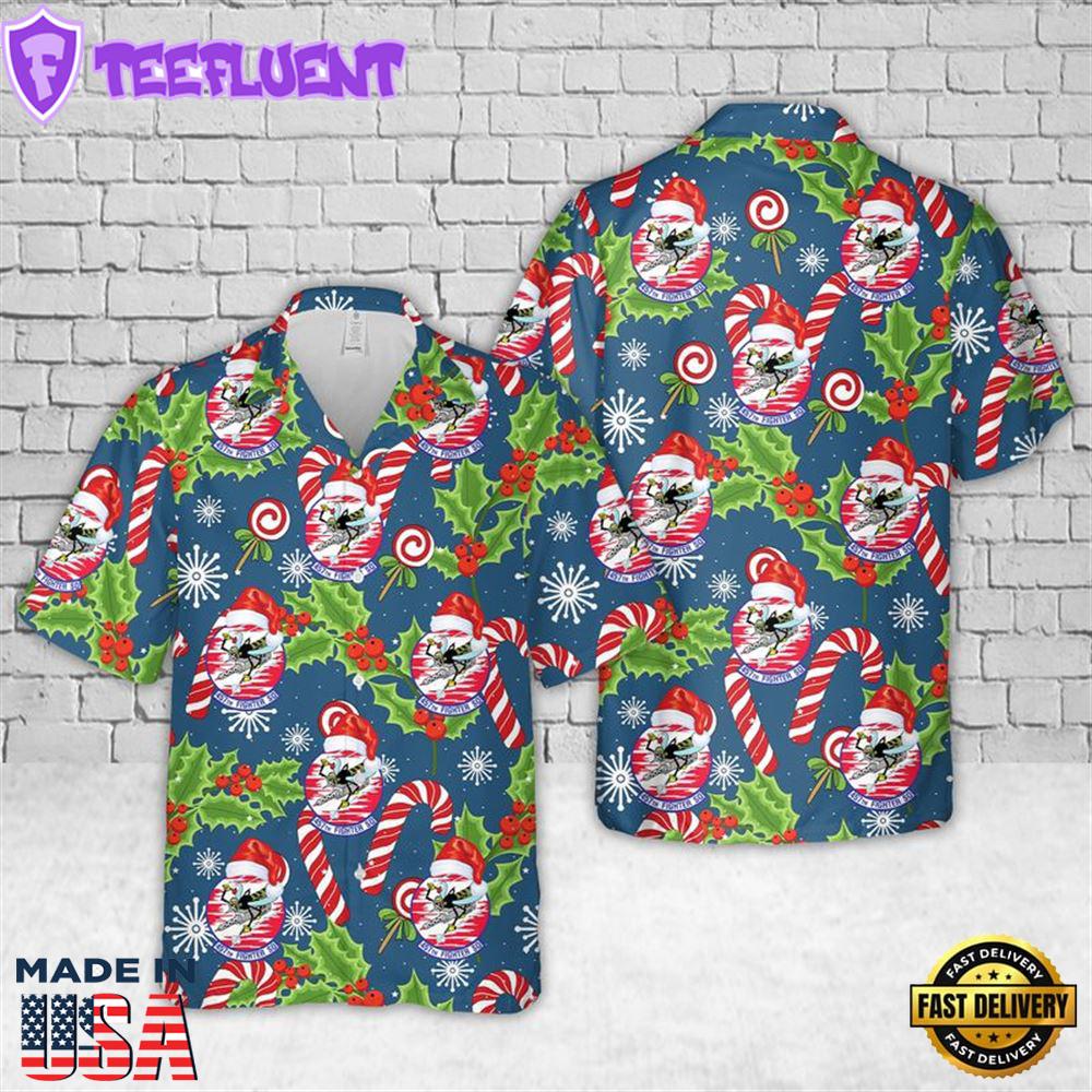 US Air Force 457th Fighter Squadron Christmas Hawaiian Shirt