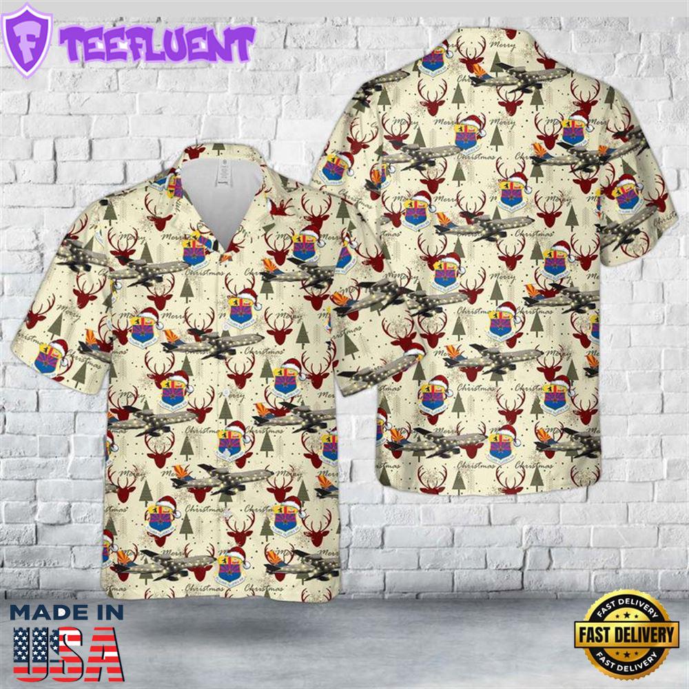 US Air Force Arizona Air National Guard 161st Air Refueling Wing KC-135R Stratotanker Christmas Hawaiian Shirt