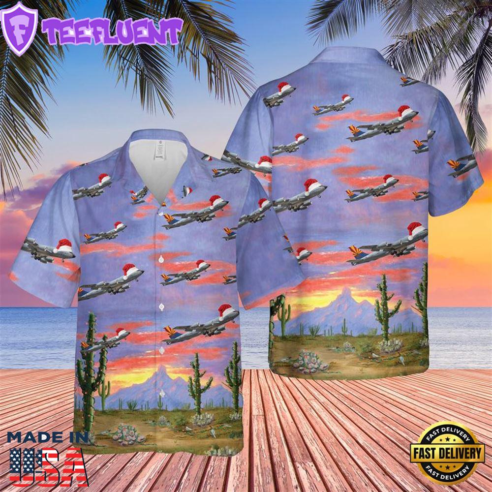 US Air Force Arizona Air National Guard Boeing KC-135R Stratotanker Christmas Hawaiian Shirt