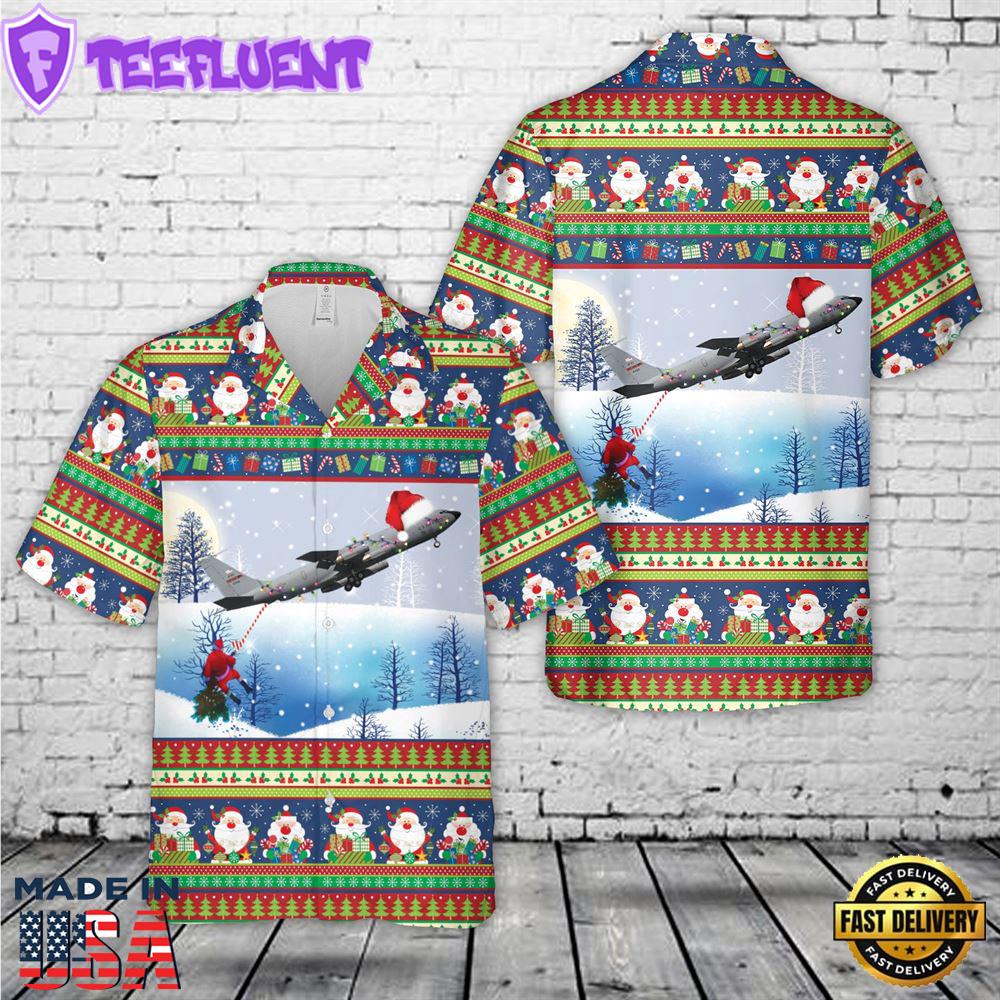 US Air Force Boeing KC-135 Stratotanker Christmas Hawaiian Shirt