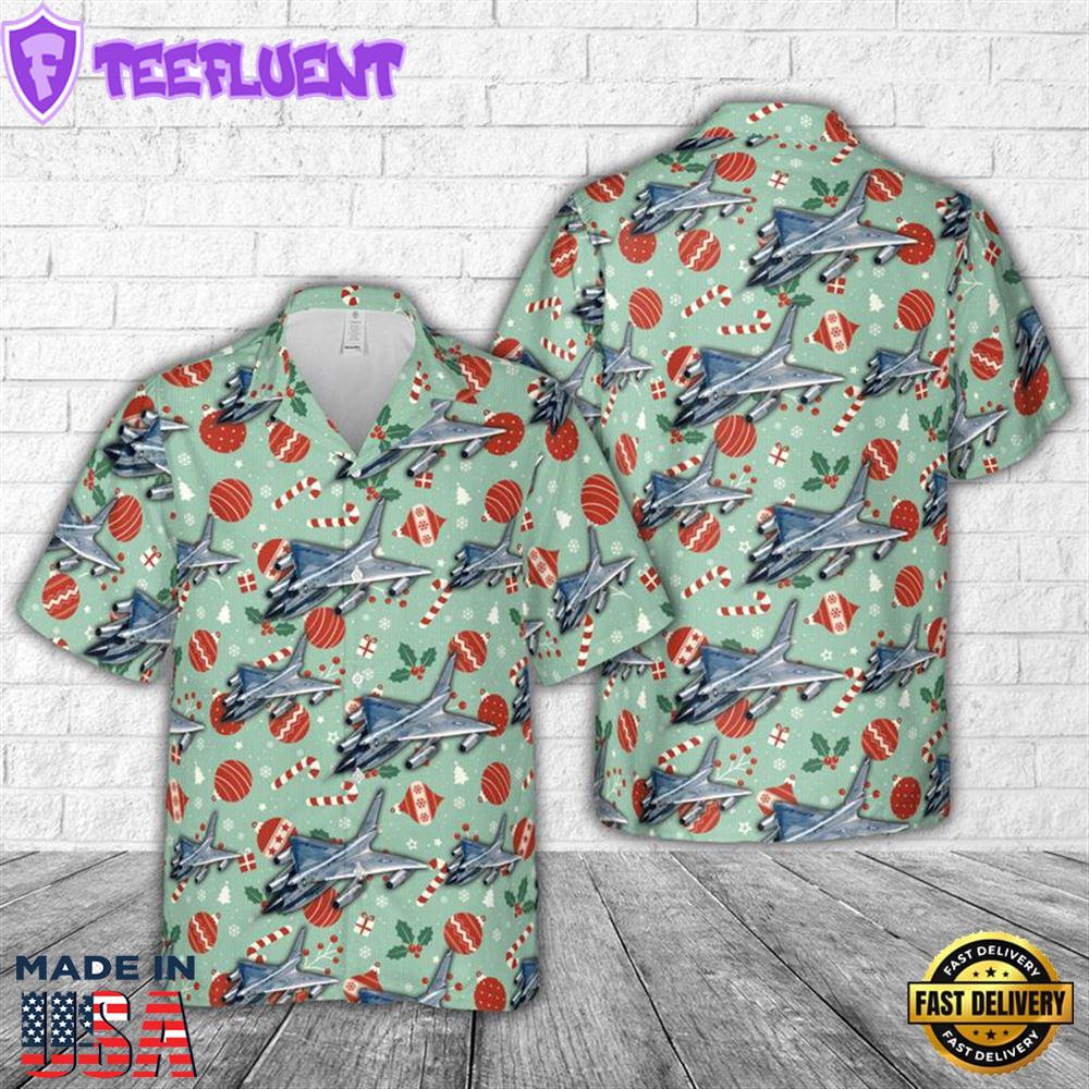 US Air Force Convair B-58 Hustler Christmas Seamless Hawaiian Shirt