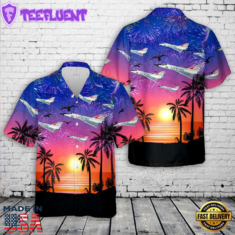 US Air Force Convair F-106 Delta Dart New Jersey 4th Of July Hawaiian Shirt