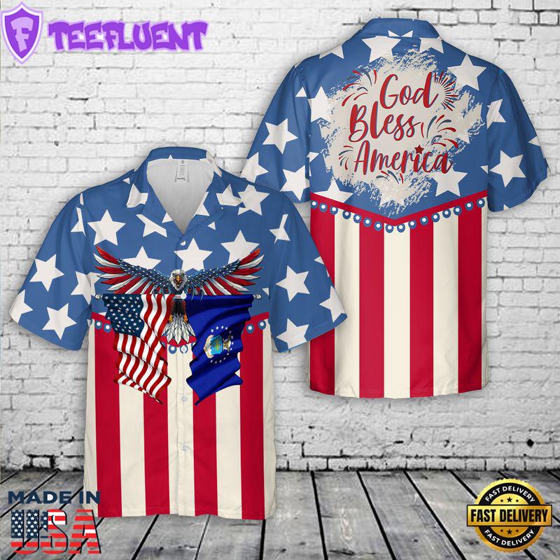 US Air Force God Bless America 4th Of July Hawaiian Shirt