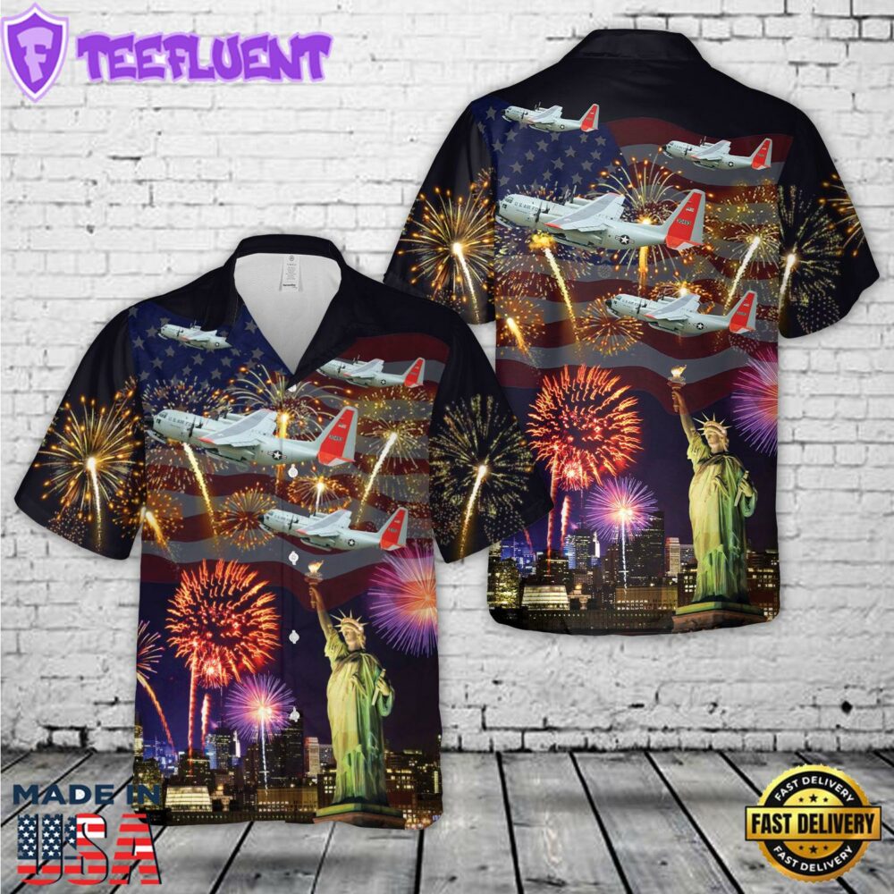 US Air Force LC-130 Hercules Skibird , 4th Of July Hawaiian Shirt