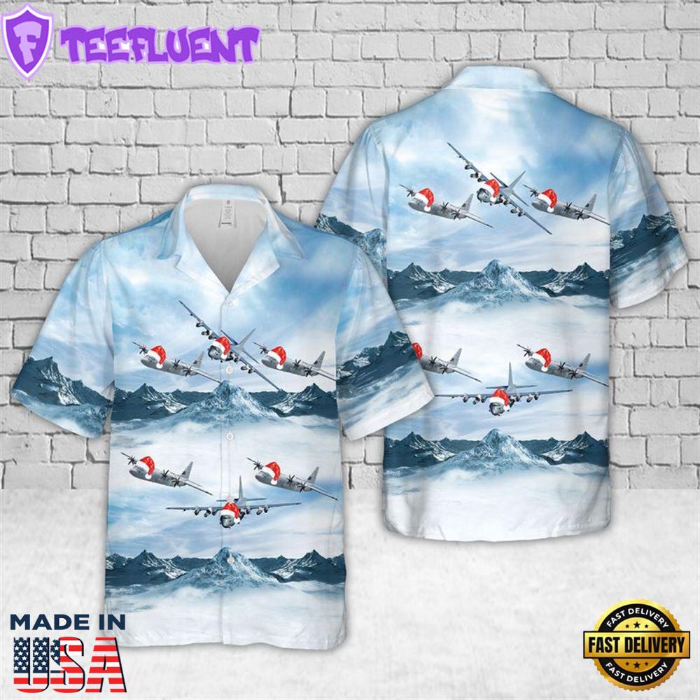 US Air Force Lockheed AC-130 Christmas Hawaiian Shirt