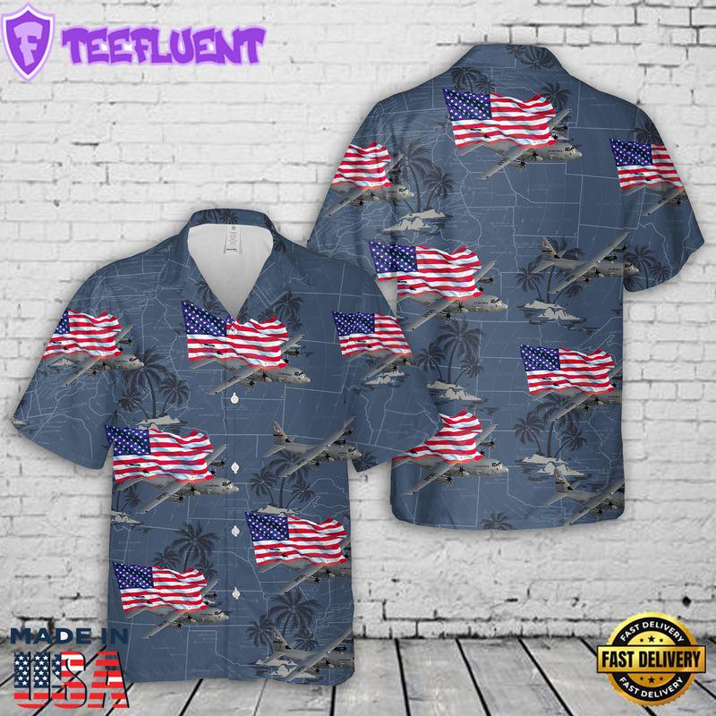 US Air Force Lockheed C-130 Hercules 4th Of July Hawaiian Shirt
