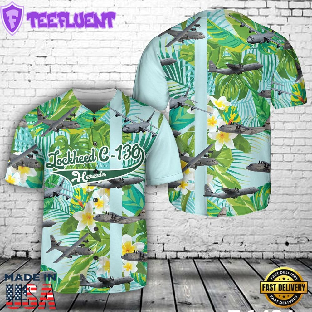 US Air Force Lockheed C-130 Hercules Baseball Jersey
