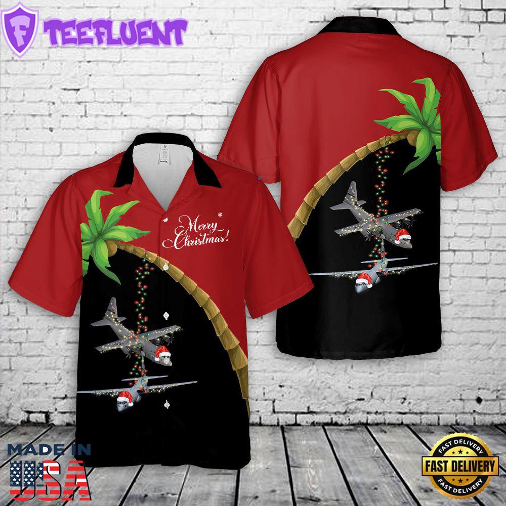 US Air Force Lockheed C-130 Hercules Christmas Hawaiian Shirt