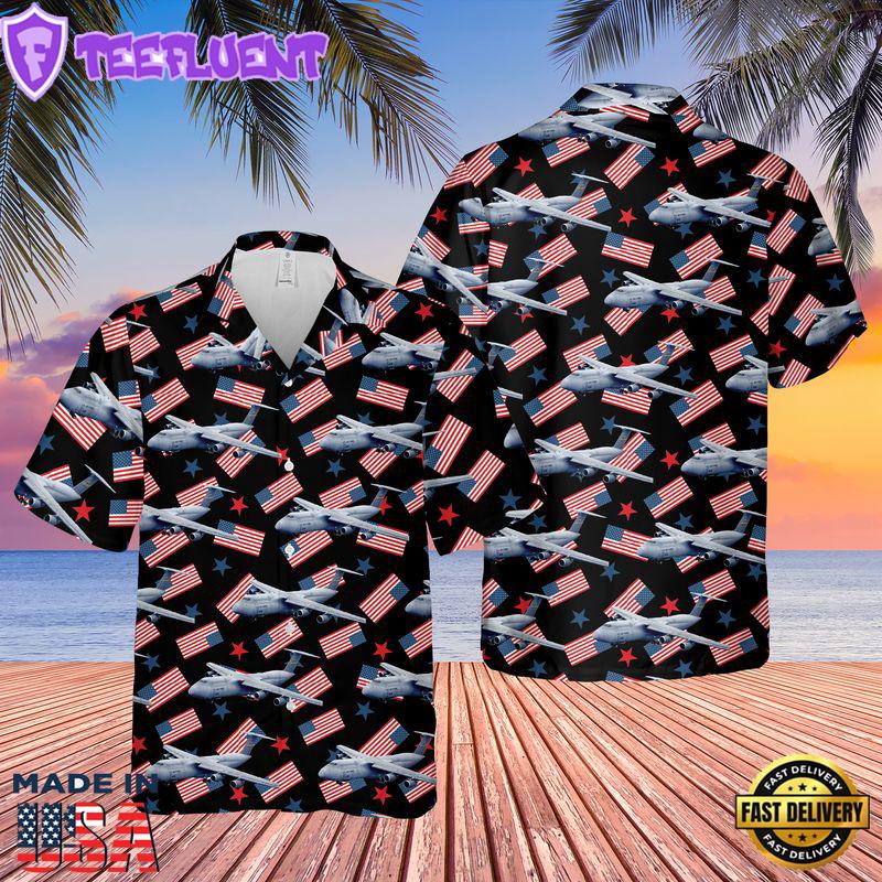 US Air Force Lockheed C-5 Galaxy 4th Of July Hawaiian Shirt