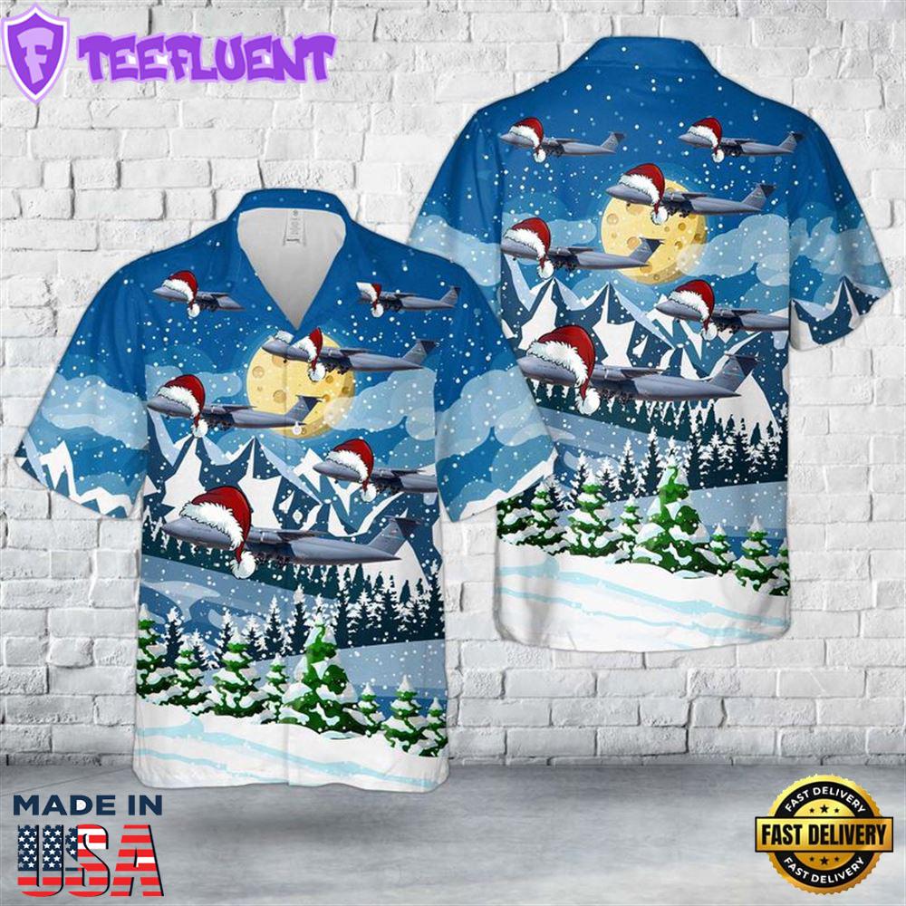 US Air Force Lockheed C-5 Galaxy Christmas Hawaiian Shirt 1