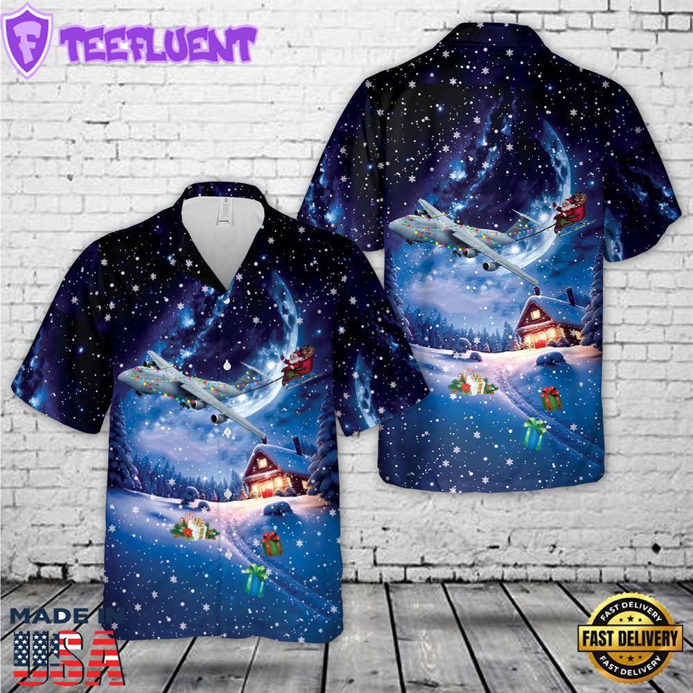 US Air Force Lockheed C-5 Galaxy Christmas Hawaiian Shirt