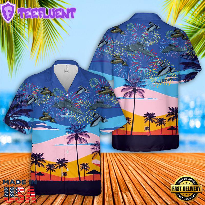 US Air Force Lockheed SR-71 Blackbird 4th Of July Hawaiian Shirt