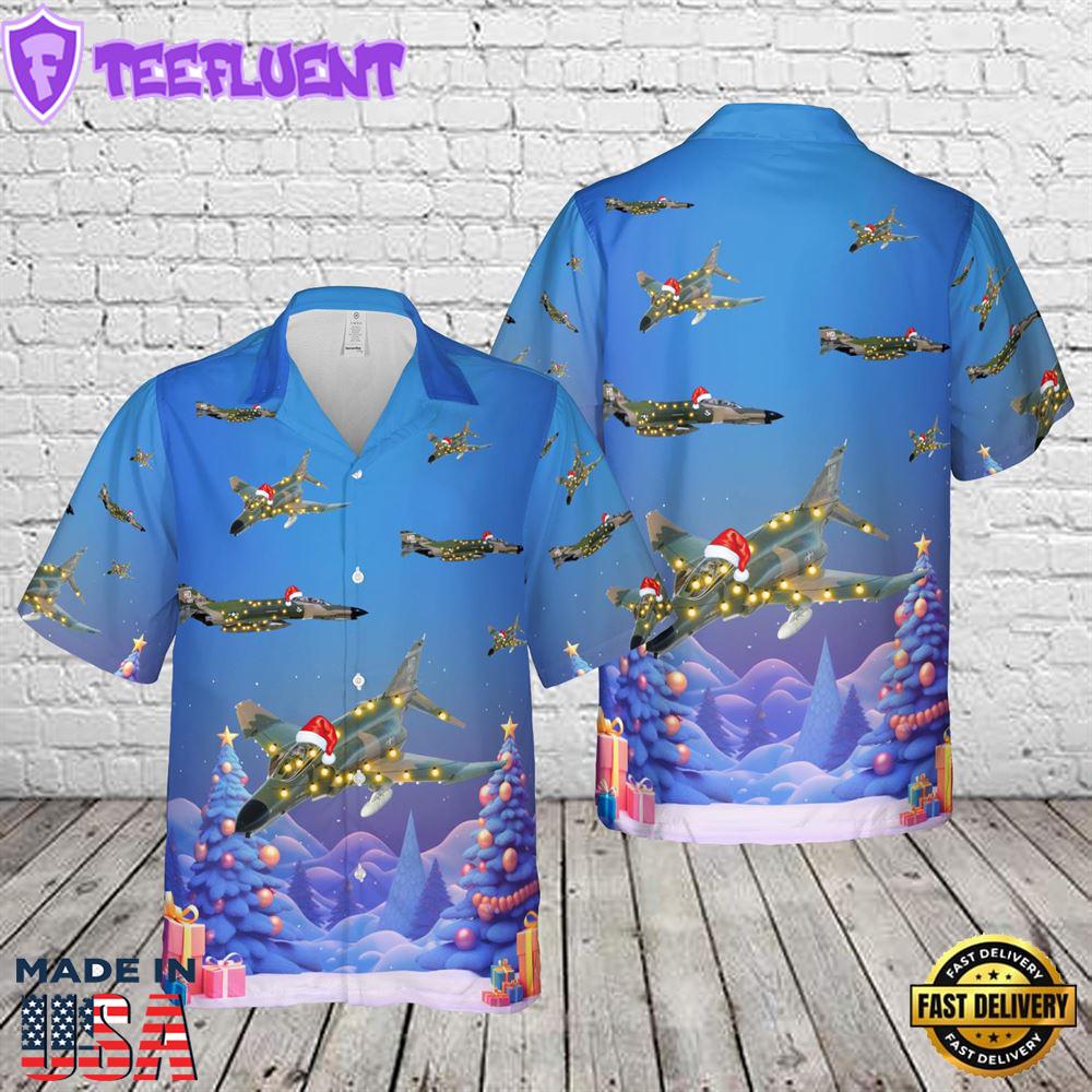 US Air Force McDonnell Douglas F-4 Phantom II Christmas Hawaiian Shirt