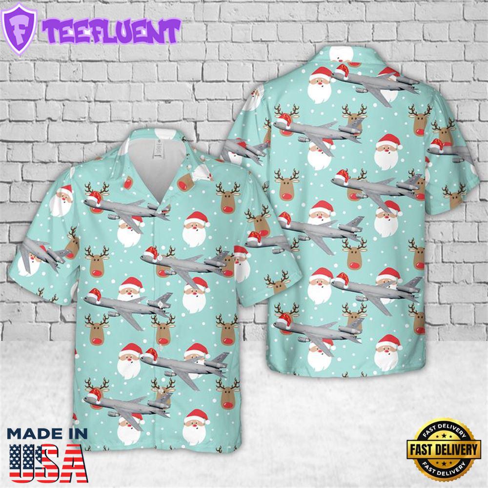 US Air Force McDonnell Douglas KC-10 Extender Christmas Hawaiian Shirt