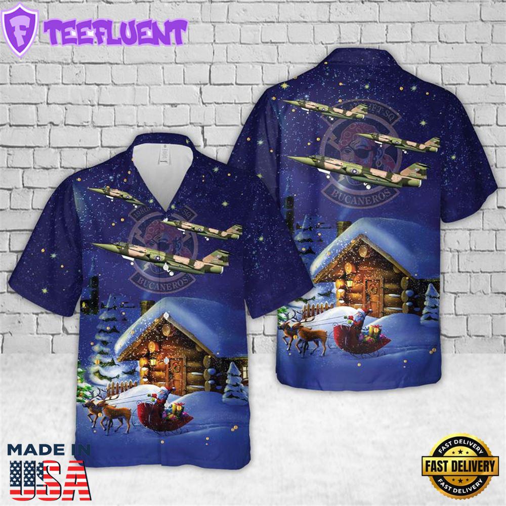 US Air Force Puerto Rico Air National Guard Lockheed F-104C Starfighter 198th TFS Christmas Hawaiian Shirt