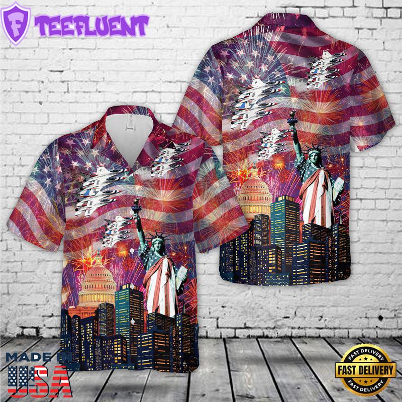 US Air Force Thunderbirds, 4th Of July Hawaiian Shirt 4