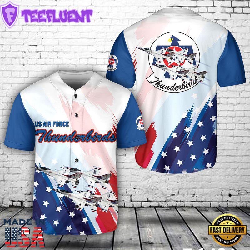 US Air Force Thunderbirds, Red White And Blue Baseball Jersey