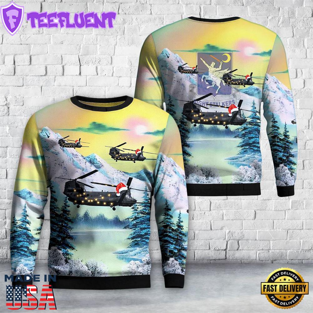 US Army 160th Special Operations Aviation Regiment MH-47G Christmas Sweater