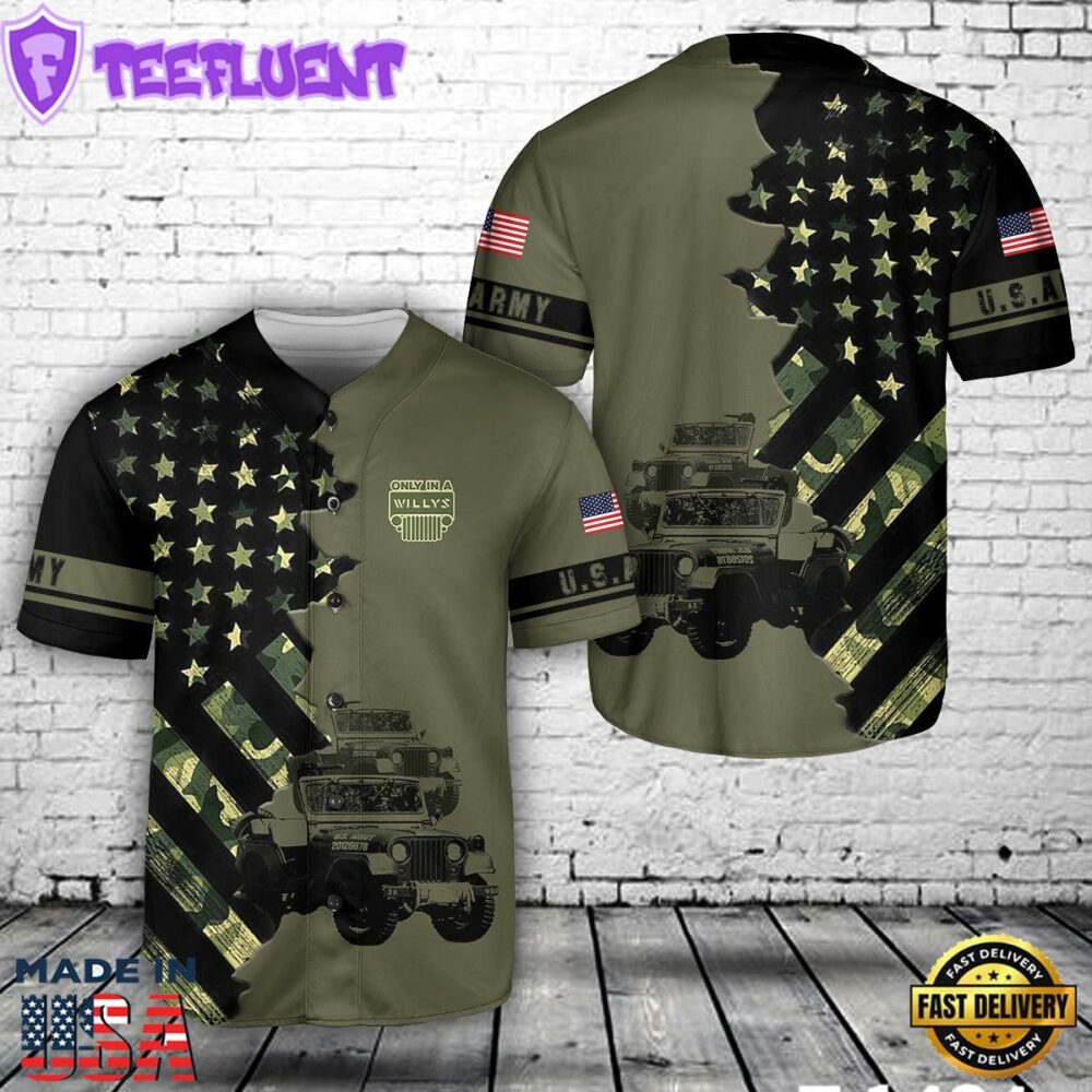 US Army 1953 Willys M38A1 Baseball Jersey