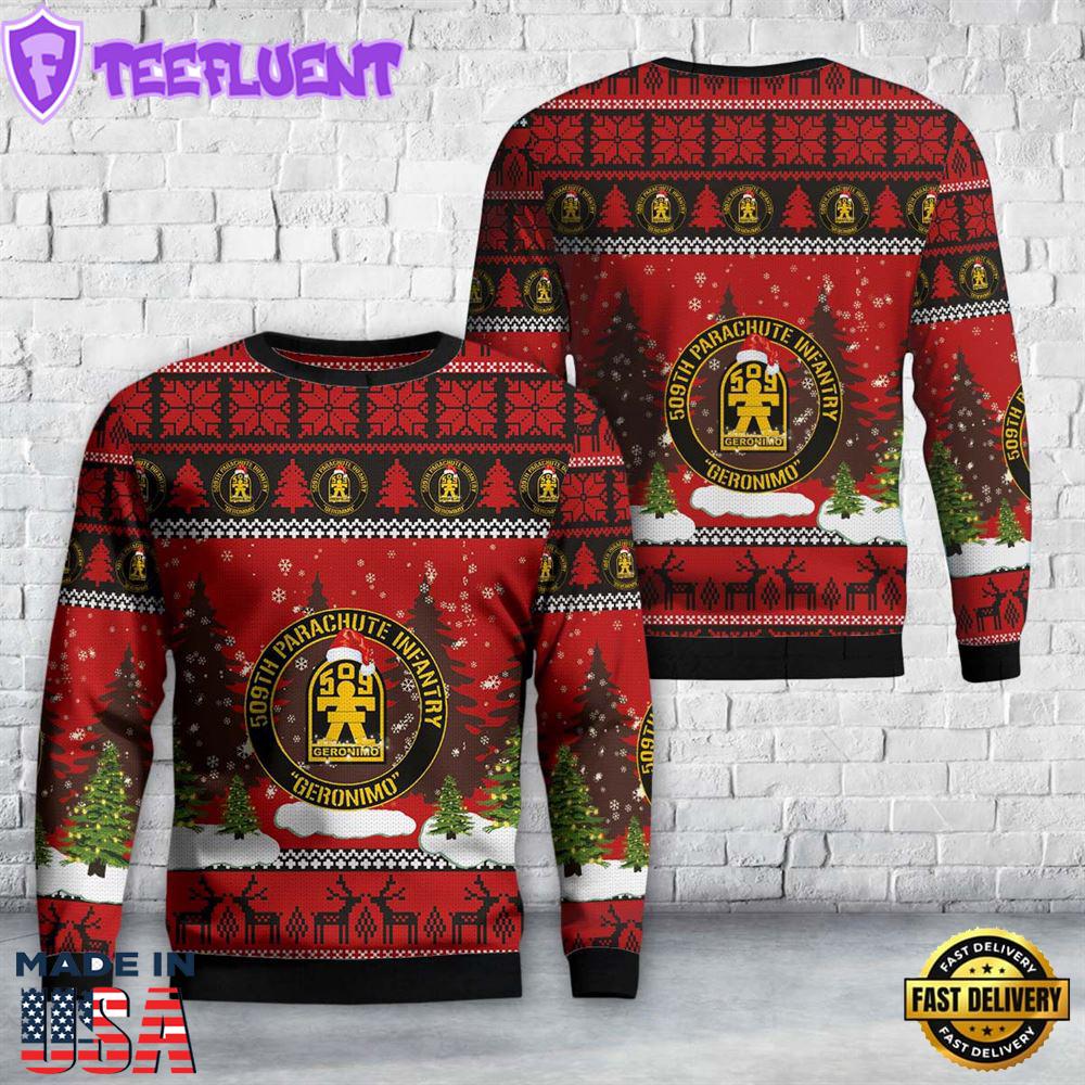 US Army 509th Parachute Infantry Regiment (509th PIR) Christmas Sweater