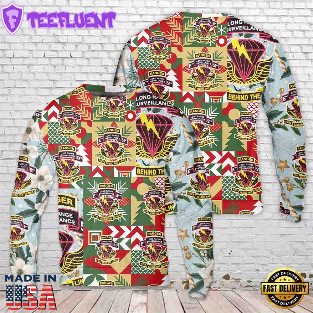 US Army 51st Infantry Regiment (Long Range Surveillance Company) Christmas Sweater