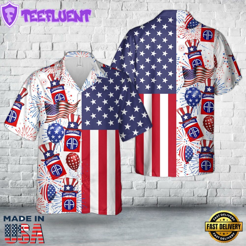 US Army 82nd Airborne Division, 4th Of July Hawaiian Shirt