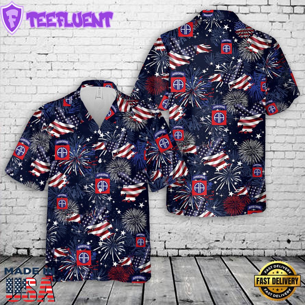 US Army 82nd Airborne Division Paratrooper, 4th Of July Hawaiian Shirt