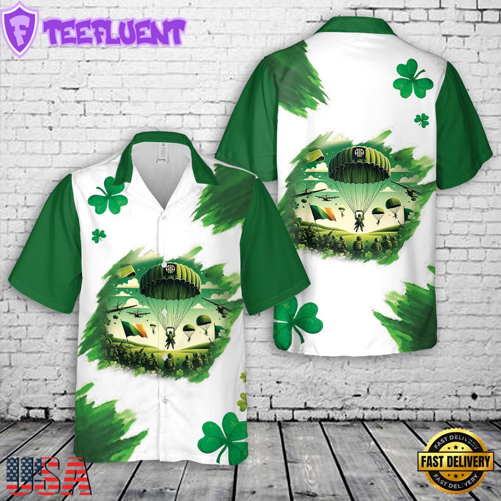 US Army 82nd Airborne Division St Patrick's Day Hawaiian Shirt